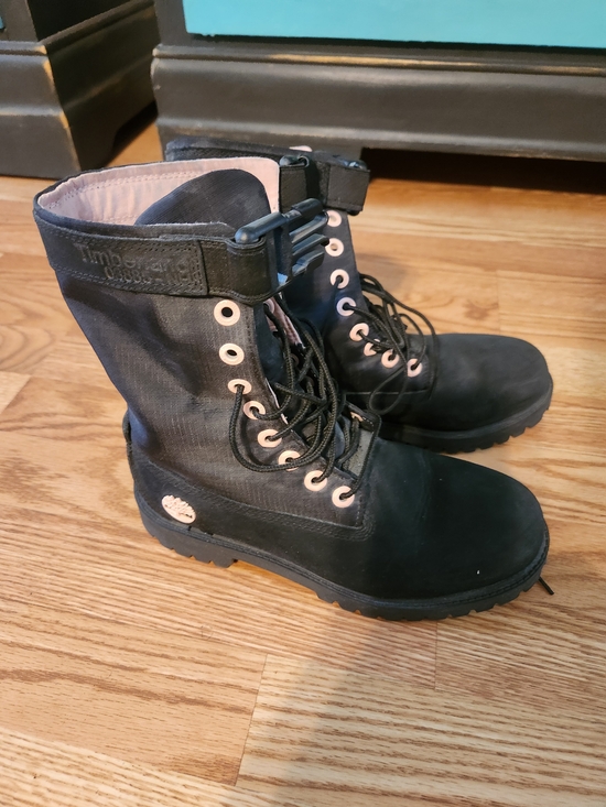 Timberland Shoes - Timberland Black Women’s Lace-Up Combat Boots with Pink Eyelets